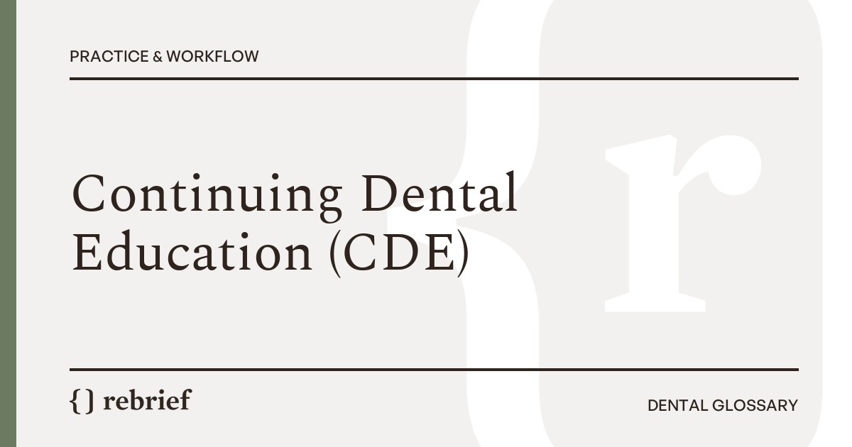 Continuing Dental Education (CDE)