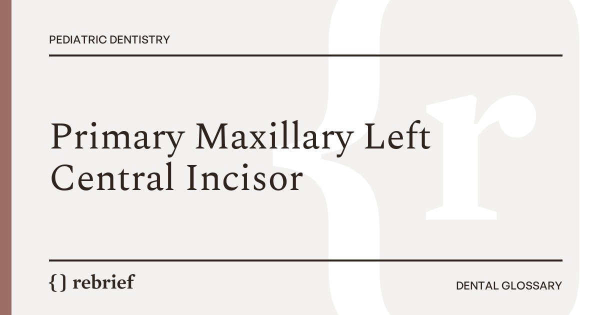 Primary Maxillary Left Central Incisor