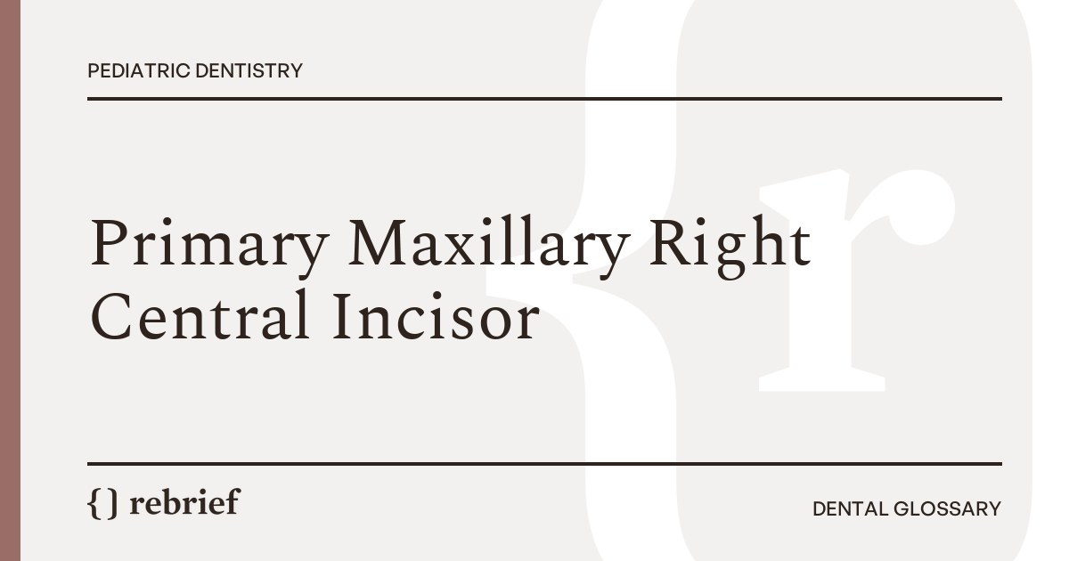Primary Maxillary Right Central Incisor