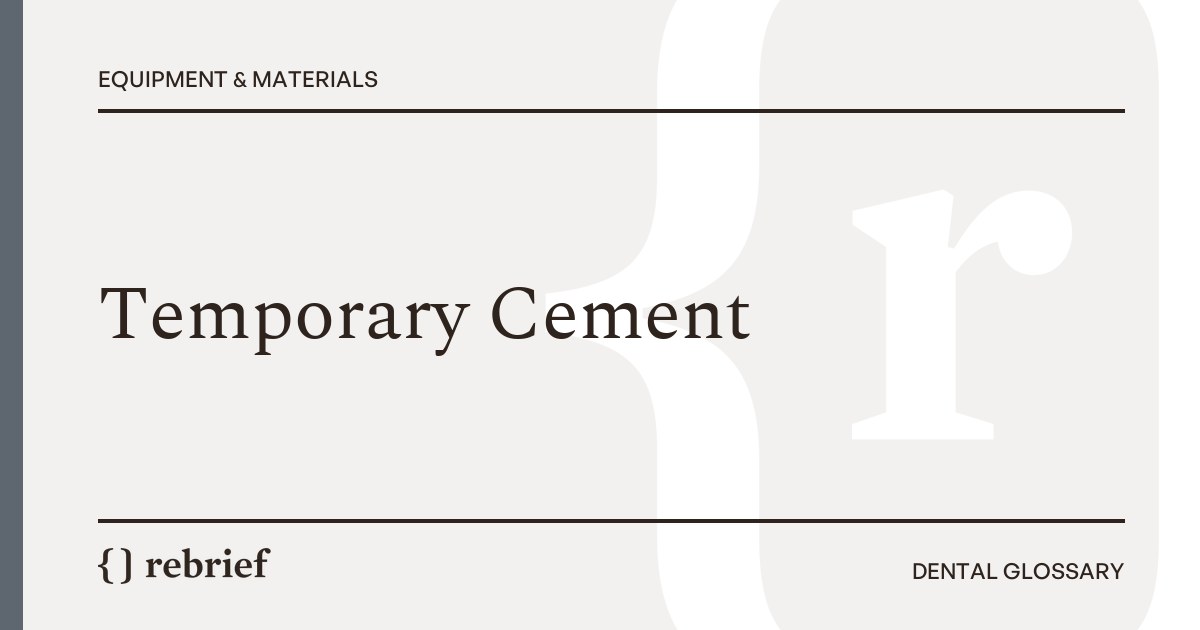 Temporary Cement